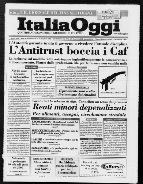 Italia oggi : quotidiano di economia finanza e politica